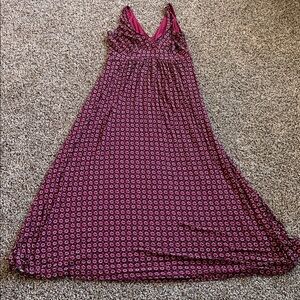 LOFT Floral Maxi Dress in Pink and Black